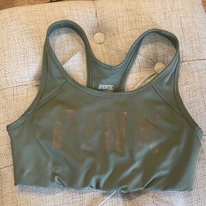 PINK Victoria's Secret Khaki Sports Bra
